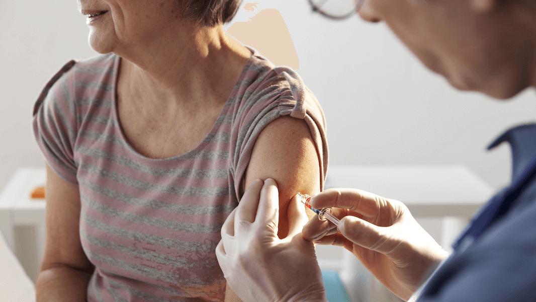 Patient getting vaccinated