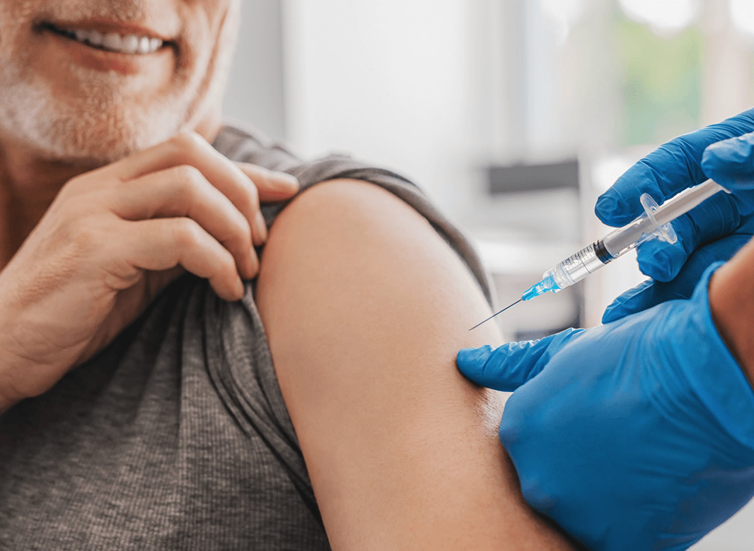 Patient receiving a vaccination