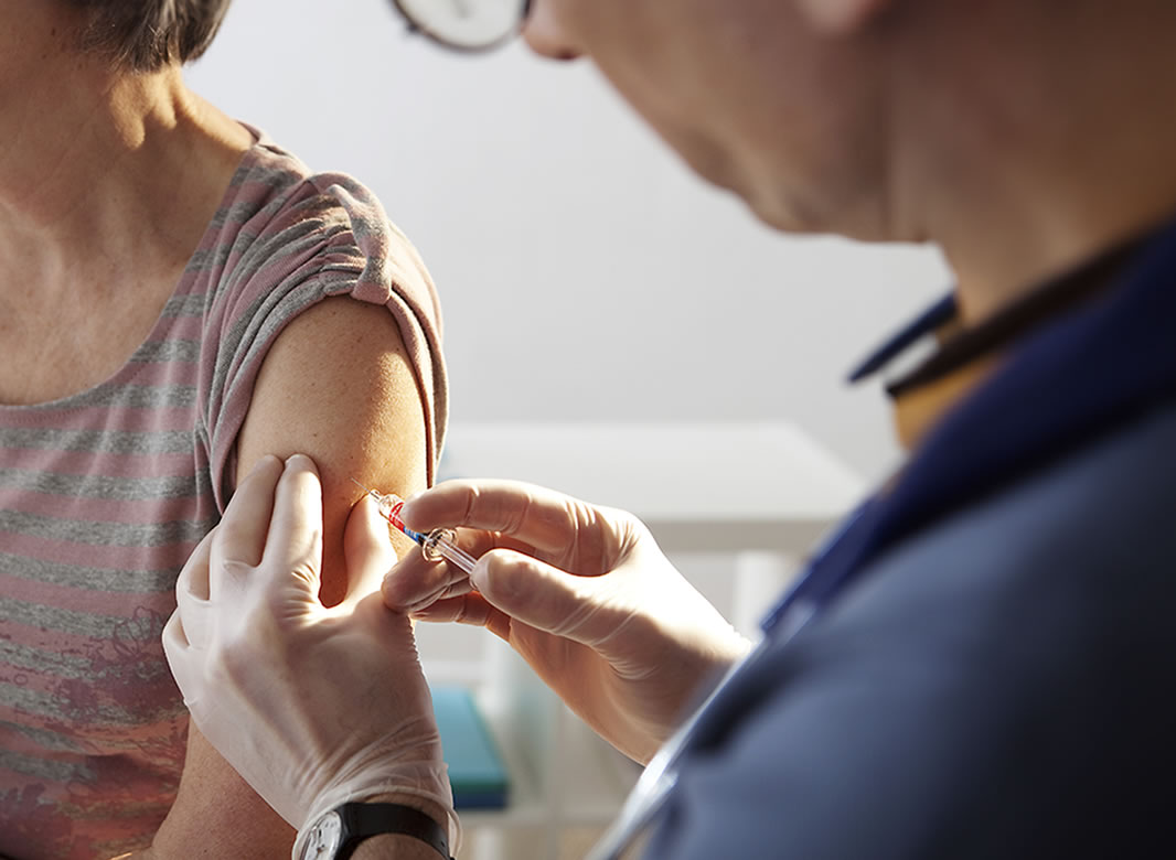 Patient receiving a vaccination