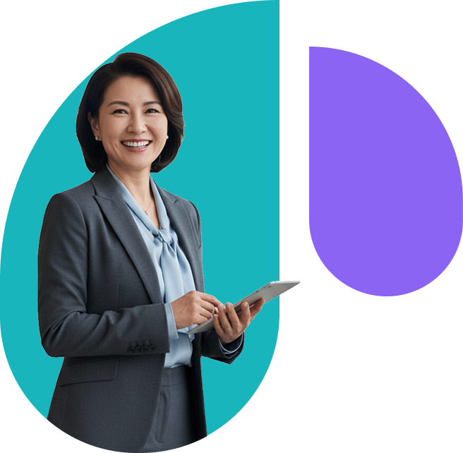 Support team with tablet